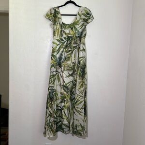 Taylor Green Palm Print Dress